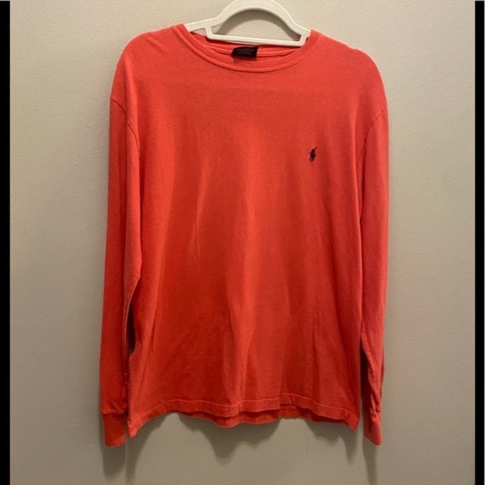 Polo by Ralph Lauren crew neck in peachy color size small long sleeve good cond